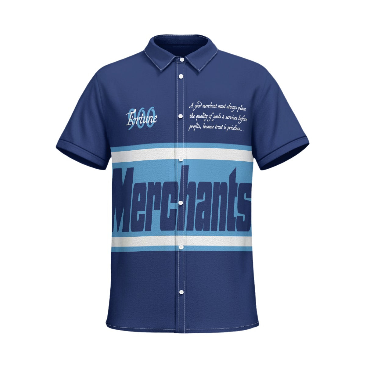 900 Merchants Short Sleeved Work Shirt Blue