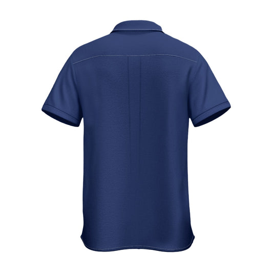 900 Merchants Short Sleeved Work Shirt Blue