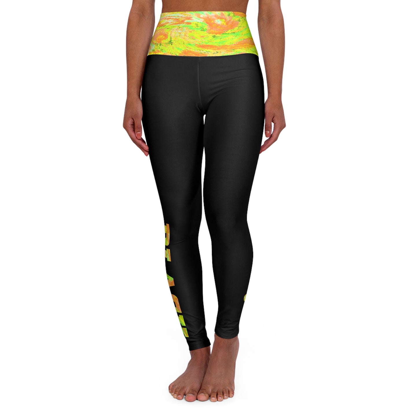 Love Black Yellow Yoga Pants