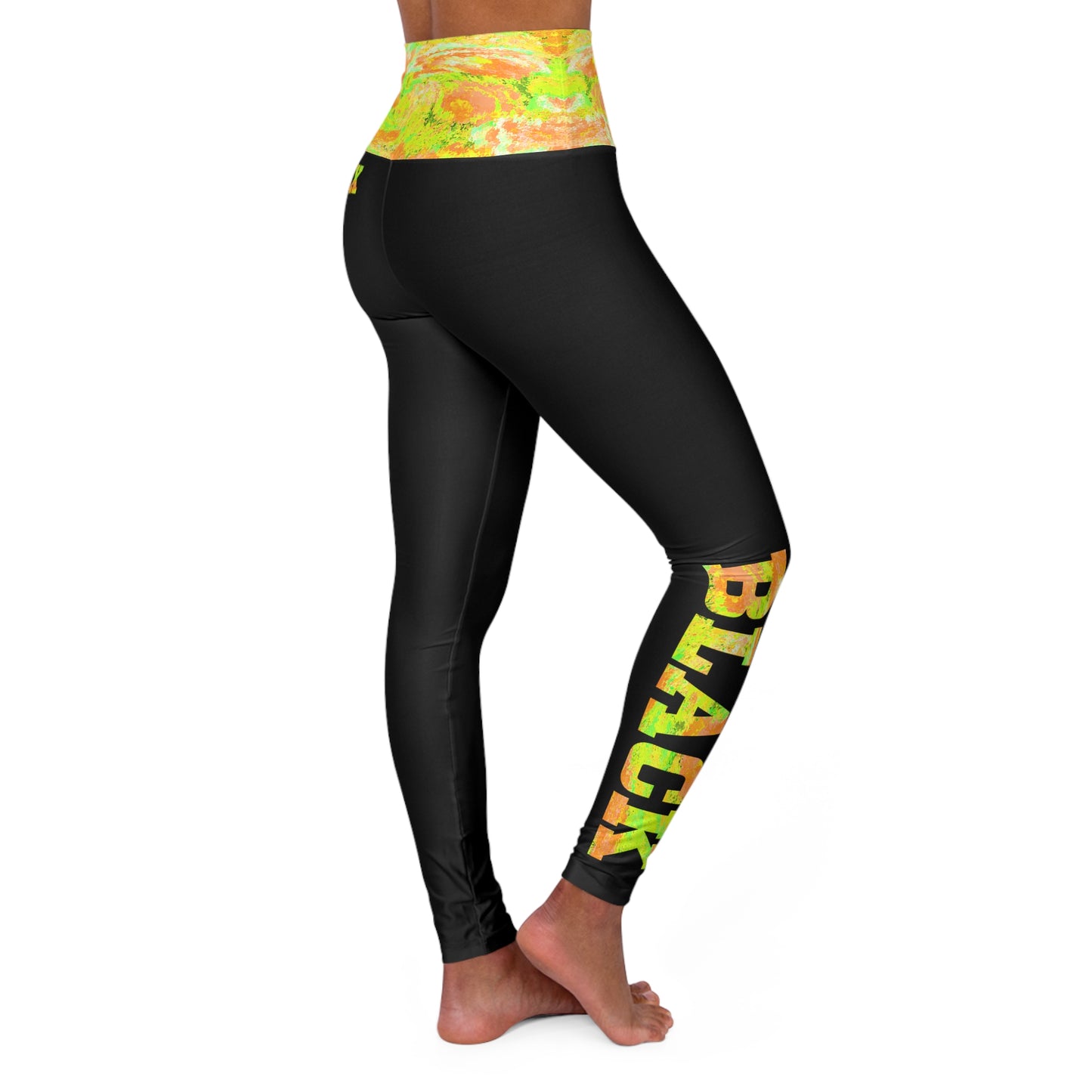 Love Black Yellow Yoga Pants