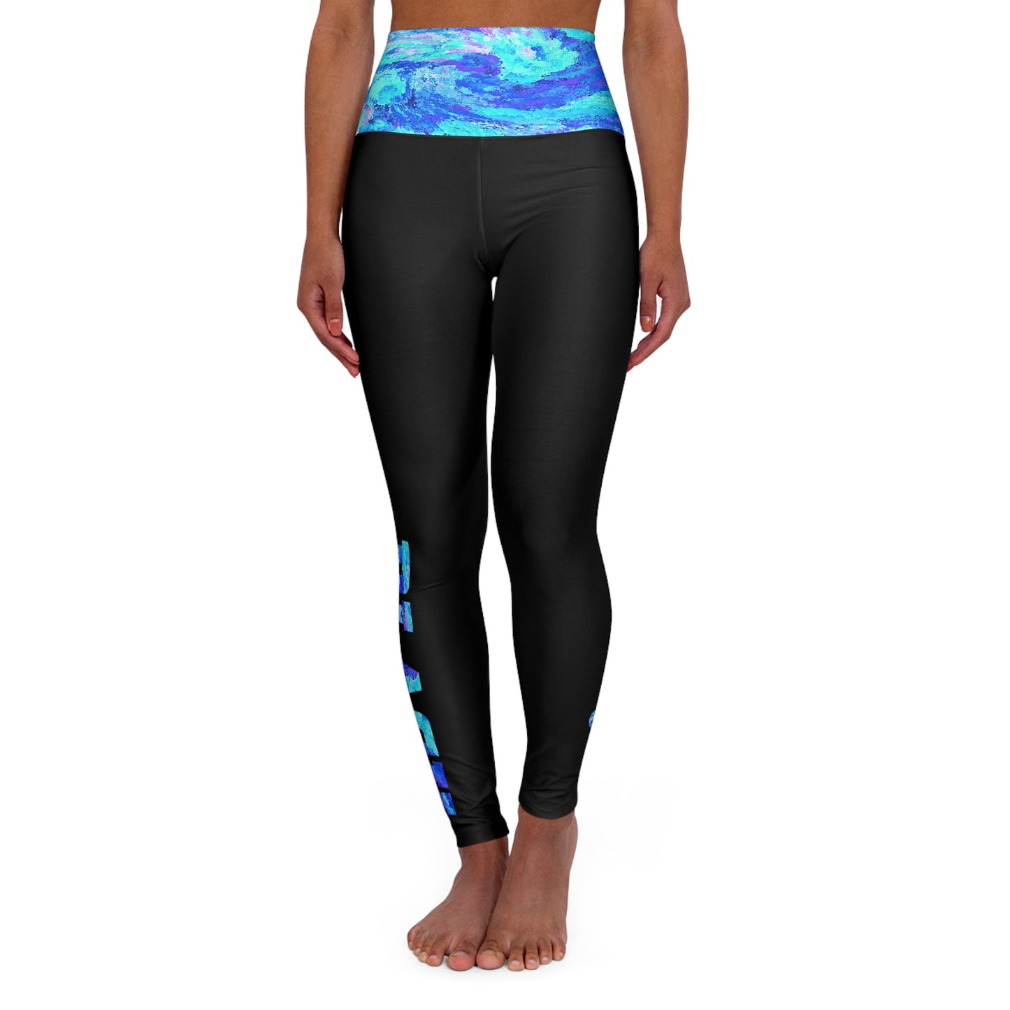 Love Black Blue Yoga Pants