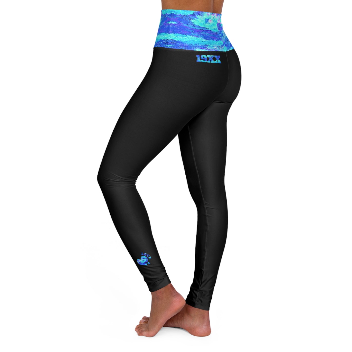 Love Black Blue Yoga Pants